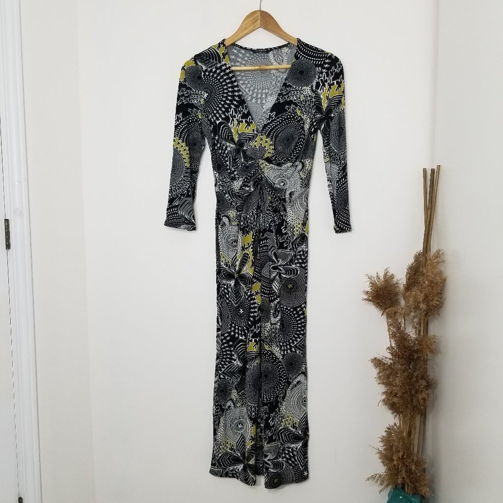 PLANET | Twist Front V Neck Maxi Long Sleeve Business Casual Comfy Dress Size 6